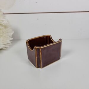 Vintage Hall #716 Brown Ceramic Sugar Packet Holder Restaurant Ware| Coffee Bar
